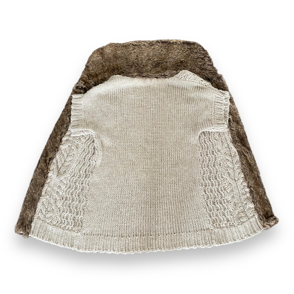 APT. 9 Faux Fur Short Sleeve Women’s Wool Blend Cardigan Sweater - Picture 3 of 6